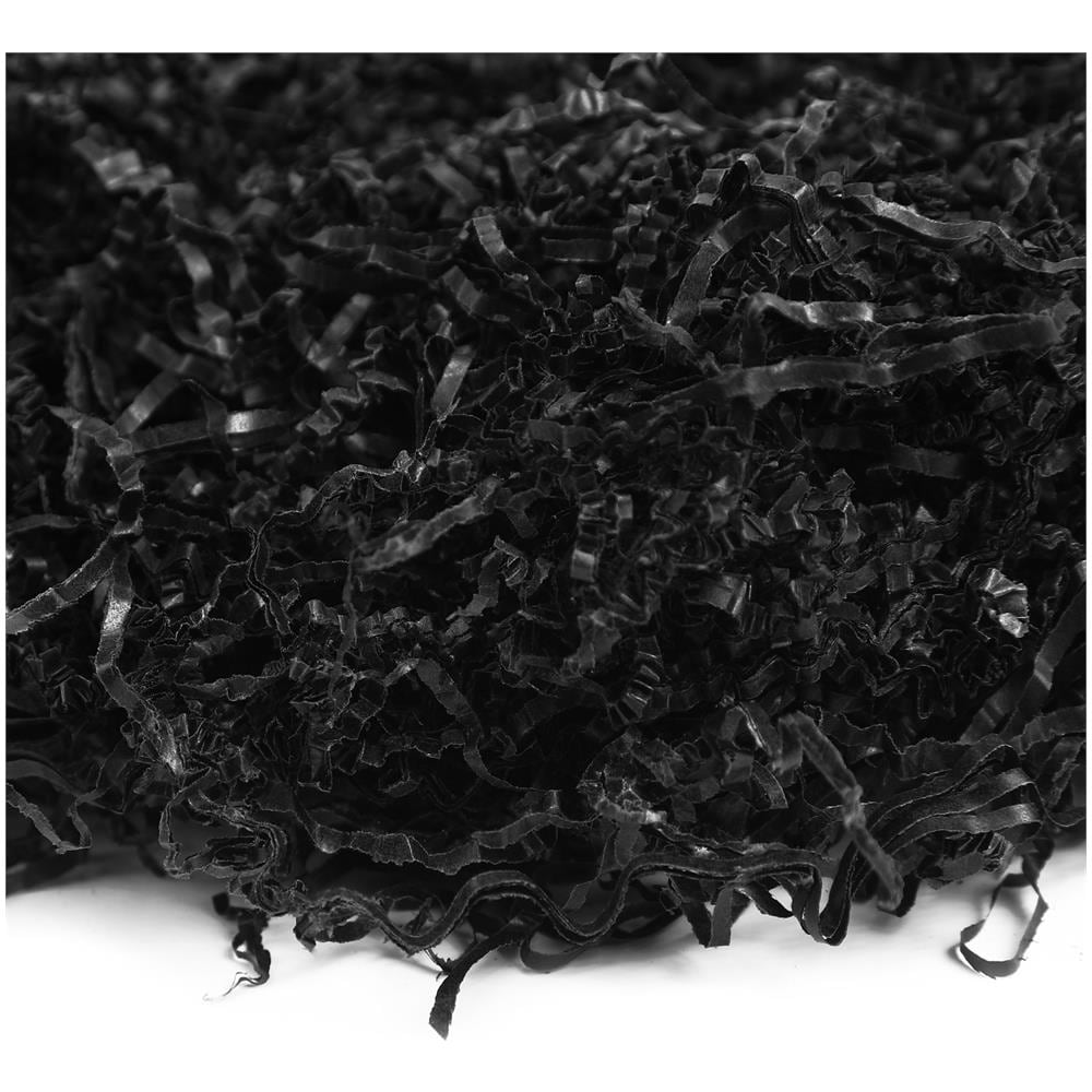 200g Nero Carta Tagliuzzato Carta Kraft | Sostituzione Della Lana Di Legno | Materiale Da Imballaggio Per Regalo Di Natale A Strisce | Viene In Borsa Blu - Foto 1