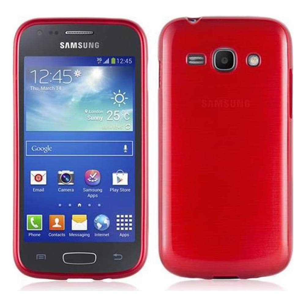 Custodia Compatibile Con Samsung Galaxy Ace 3 In Rosso - Coperchio Protettivo In Silicone Tpu Flessibile Con Design Spazzolato - Foto 1