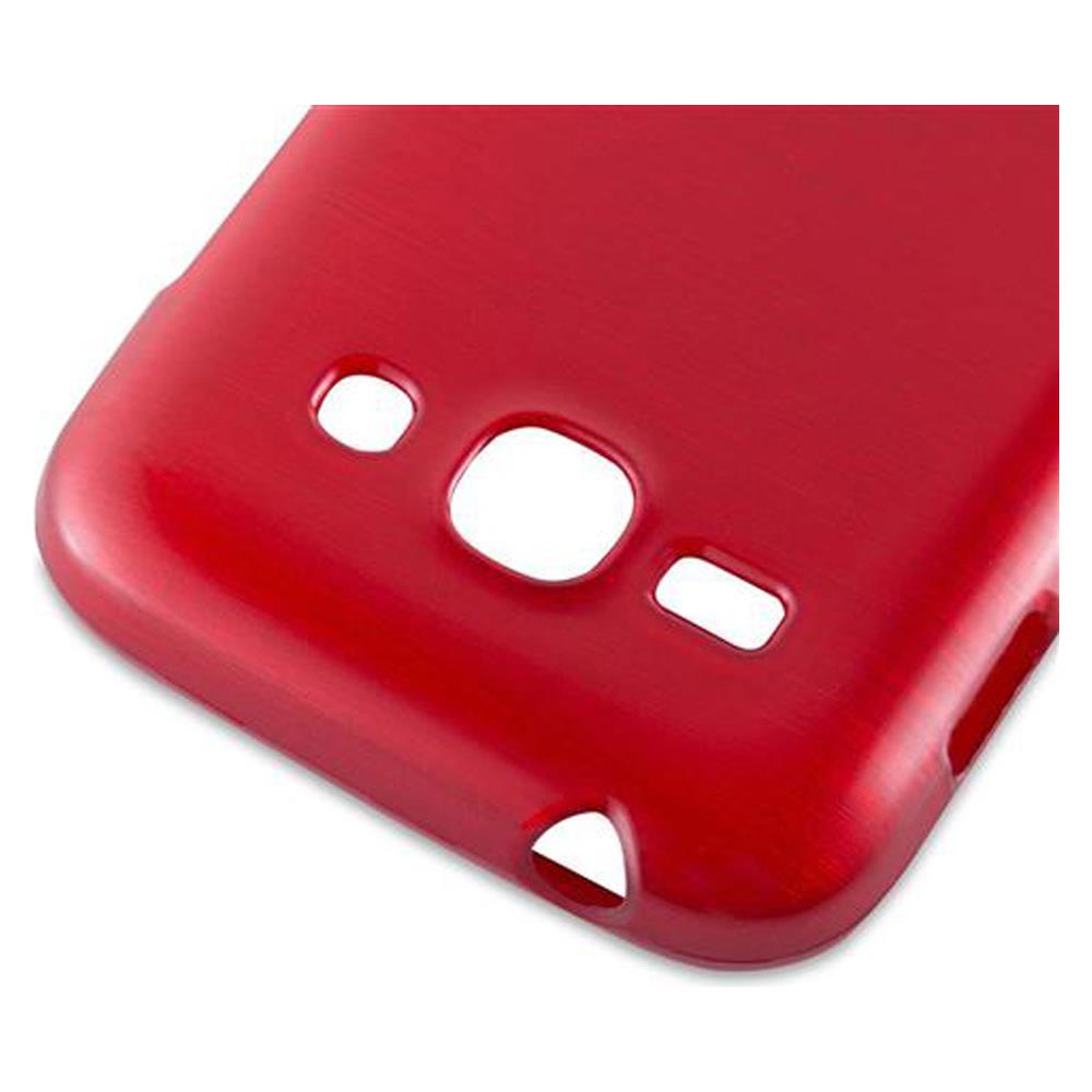 Custodia Compatibile Con Samsung Galaxy Ace 3 In Rosso - Coperchio Protettivo In Silicone Tpu Flessibile Con Design Spazzolato - Foto 4