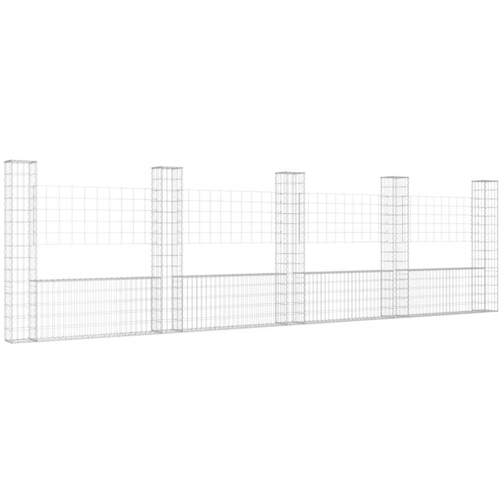 Cesto Gabbione A U Con 5 Pali In Ferro 500x20x150 Cm - Foto 1