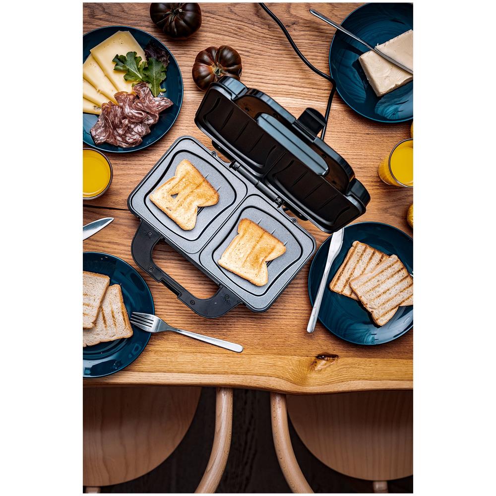 Macchina per Sandwich CR 3054 per 2 Panini Potenza 1300 W Colore Nero / Argento - Foto 8