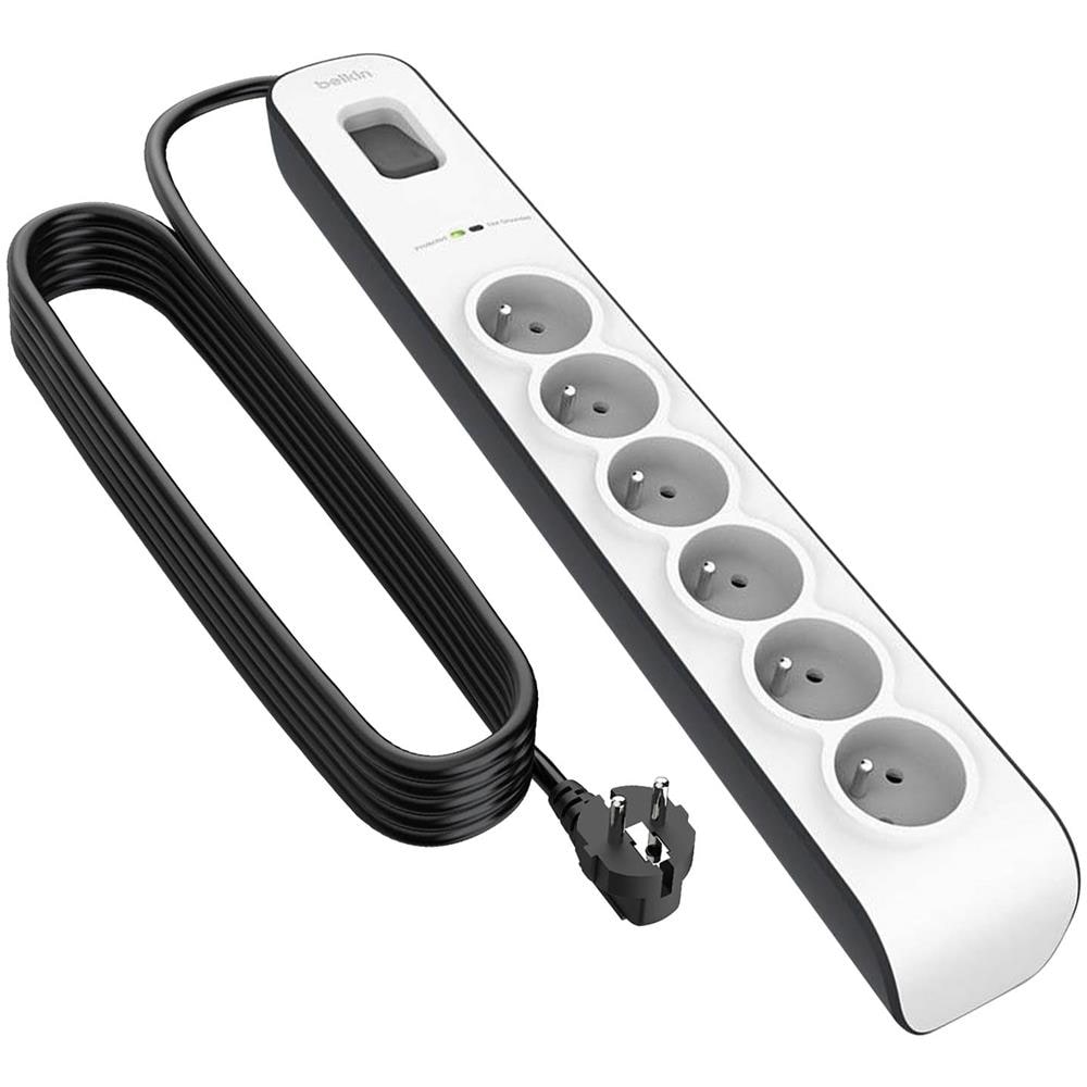 Ciabatta 6 Prese Protezione Fulmini Con Interruttore E Cavo Da 2 M Belkin - Foto 1