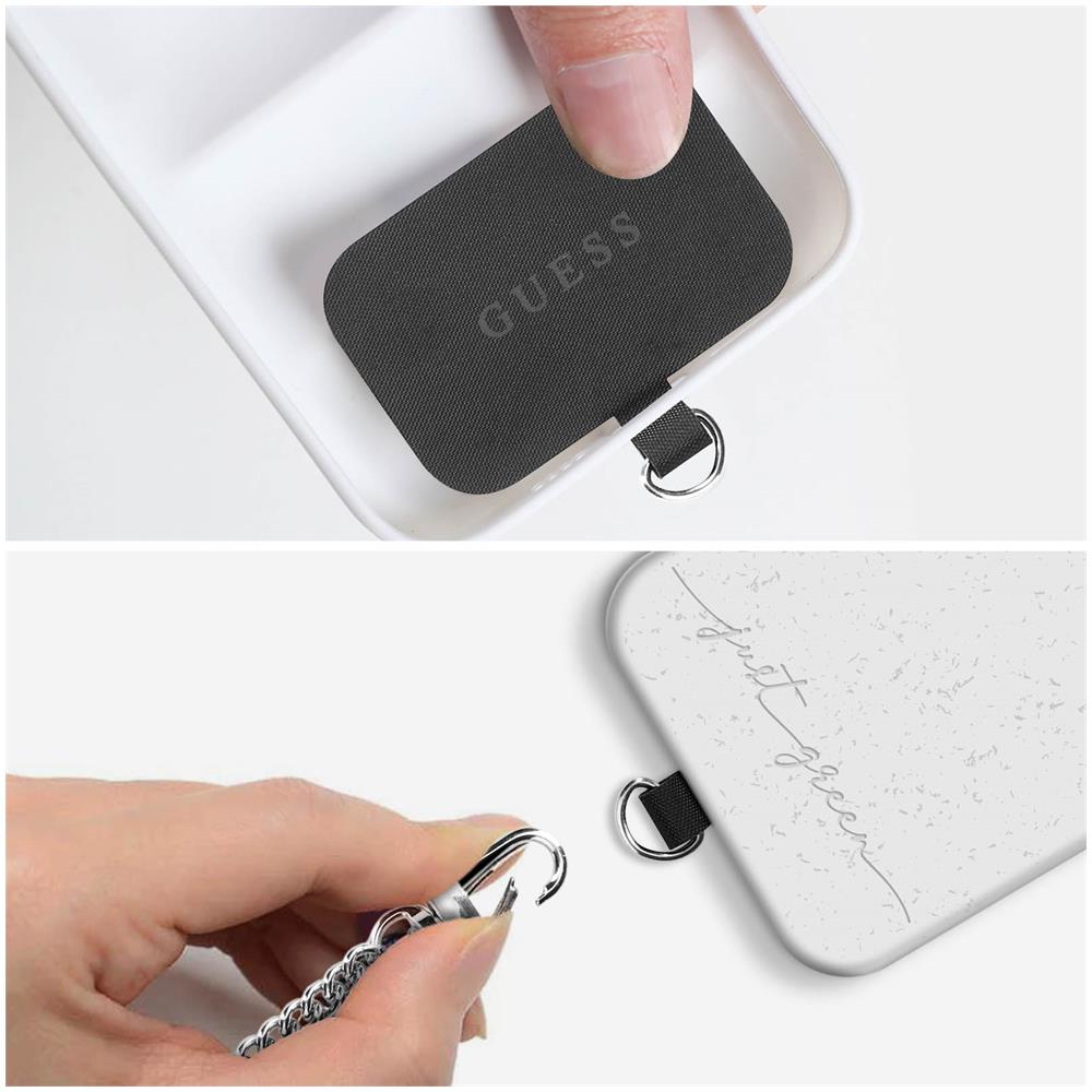 Cinturino Tracolla Per Smartphone Lungo 150 Cm Con Gancio Guess Argento / Nero - Foto 5