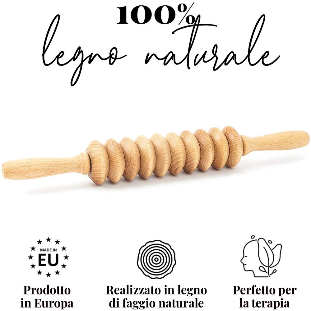Rullo Massaggiatore In Legno A Disco Per La Cellulite, Drenaggio Linfatico E Maderoterapia - Foto 1