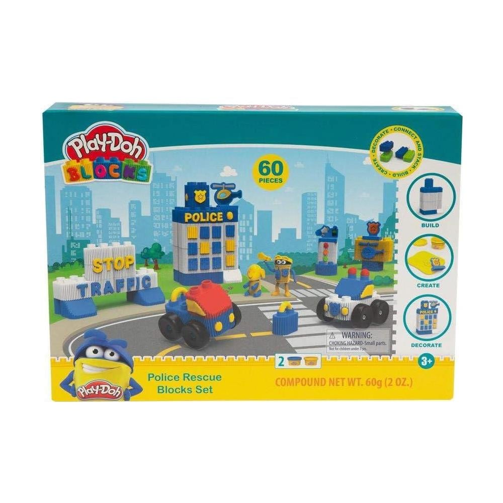 Play Doh Blocks Set Stazione di Polizia 60 Pezzi con Costruzioni e Pasta da Modellare 3+ Anni - Foto 1