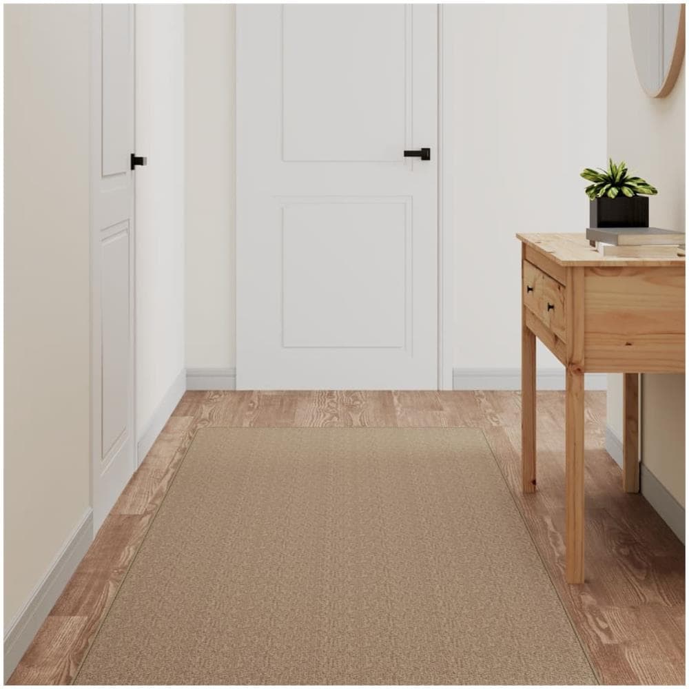 Tappeto Corsia Aspetto Sisal Sabbia 80x200 Cm - Foto 1