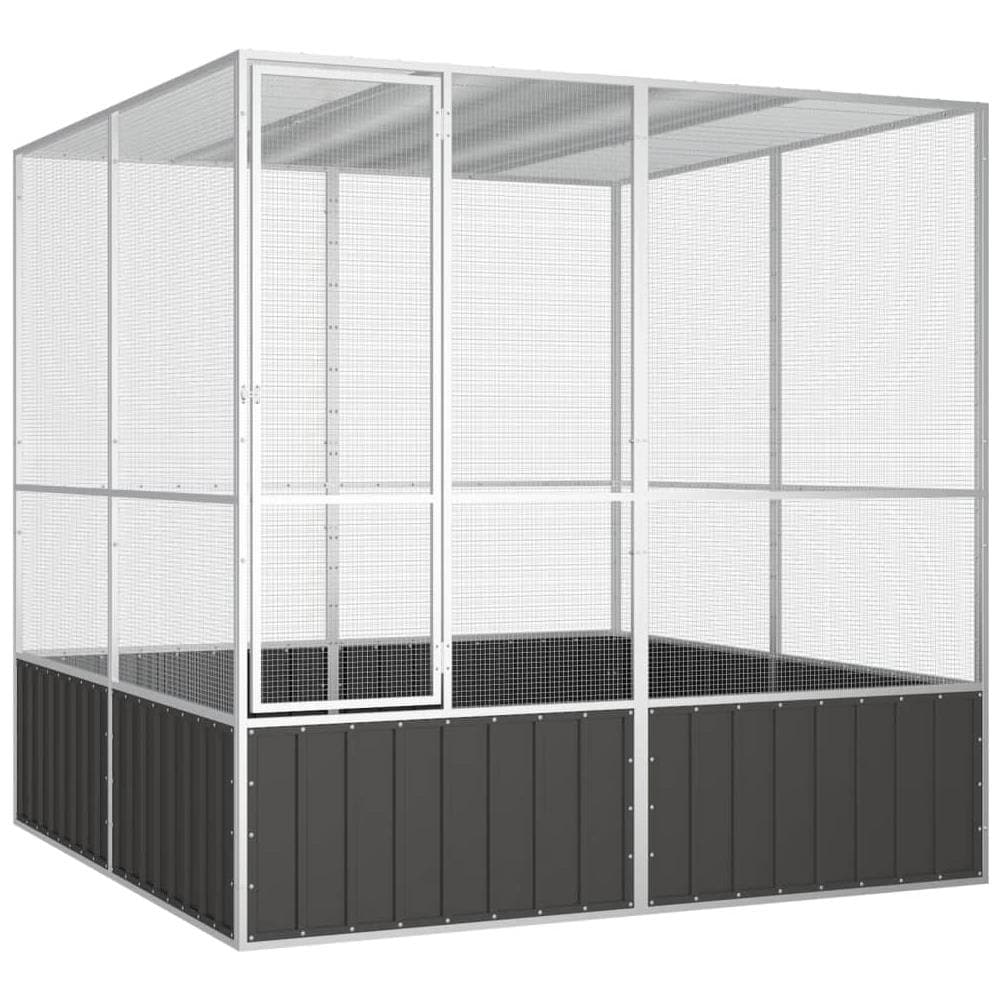 Gabbia Uccelli Antracite 213,5x217,5x211,5 cm Acciaio Zincato - Foto 1