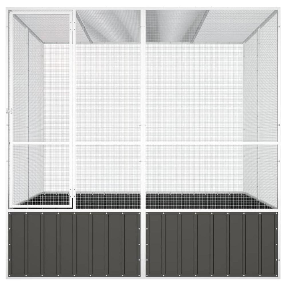 Gabbia Uccelli Antracite 213,5x217,5x211,5 cm Acciaio Zincato - Foto 3