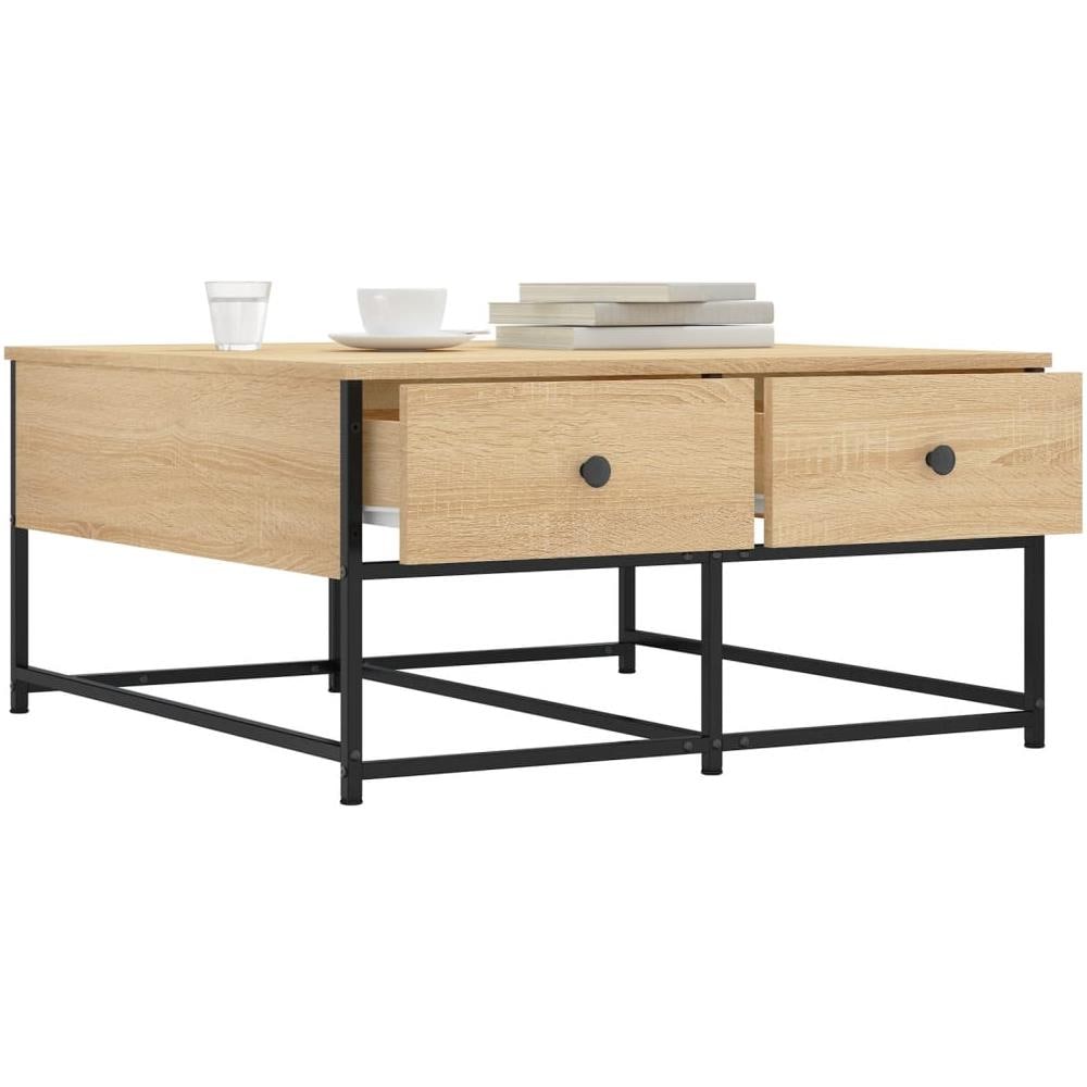 Tavolino Da Salotto Rovere Sonoma 80x80x40 Cm Legno Multistrato - Foto 3