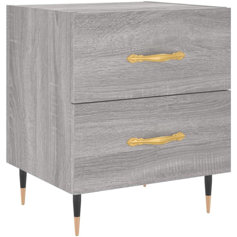 Comodino Grigio Sonoma 40x35x47,5 Cm In Legno Multistrato - Foto 2