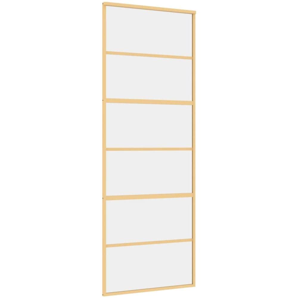 Porta Scorrevole Dorata 76x205 Vetro Trasparente Esg Alluminio - Foto 2