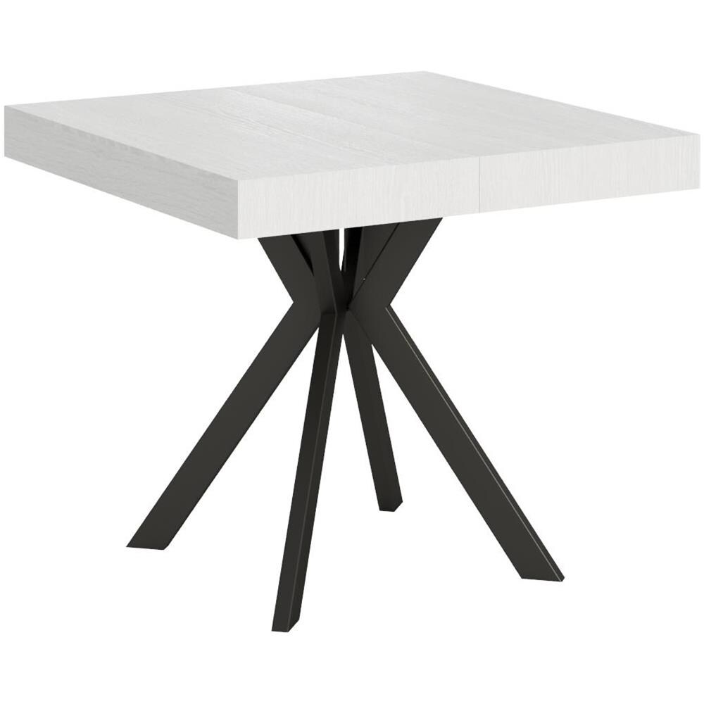 Tavolo allungabile 90x90/194 cm Dolcezza bianco frassino gambe antracite - Foto 1