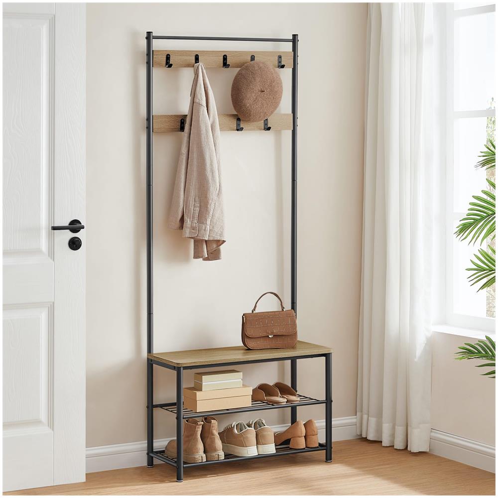 Appendiabiti Valora - Organizzatore moderno per corridoio in rovere Sonoma - Foto 2