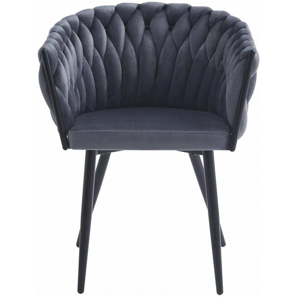 Sedia VALORA MAYAN - Velluto grigio scuro, design ergonomico per soggiorno x 1 - Foto 2