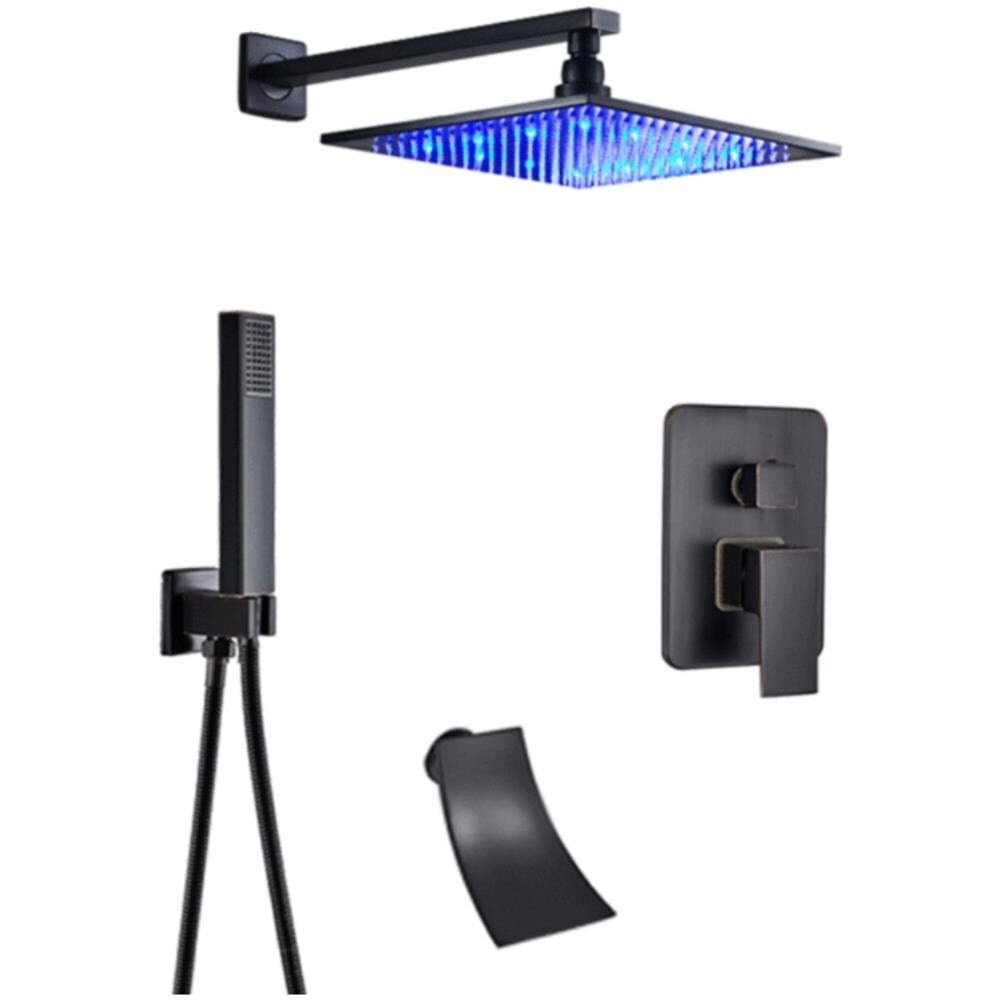 Set miscelatore doccia, Blackswan, tipo M3.5 LED, modello nero antico, misura 30 cm - Foto 1