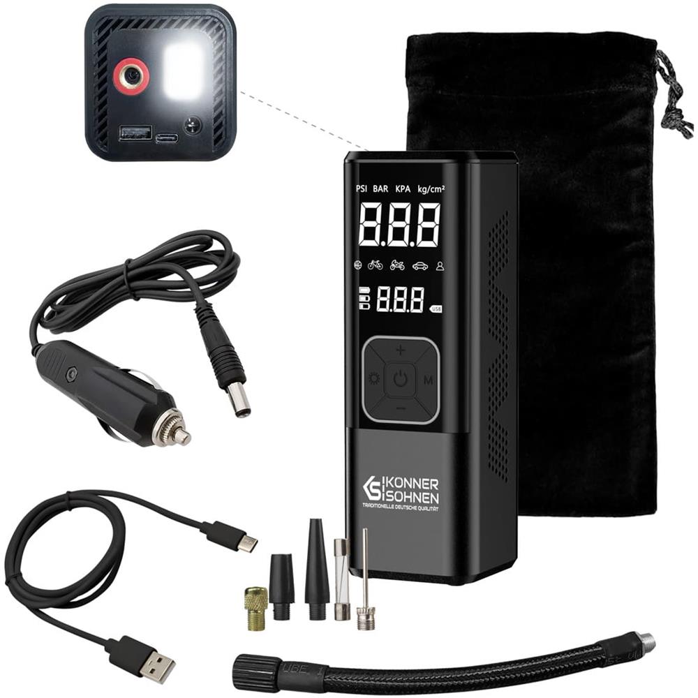 Compressore alimentato a batteria KS P20 Potenza nominale, W 120 Batteria, mAh 3x2000 - Foto 1
