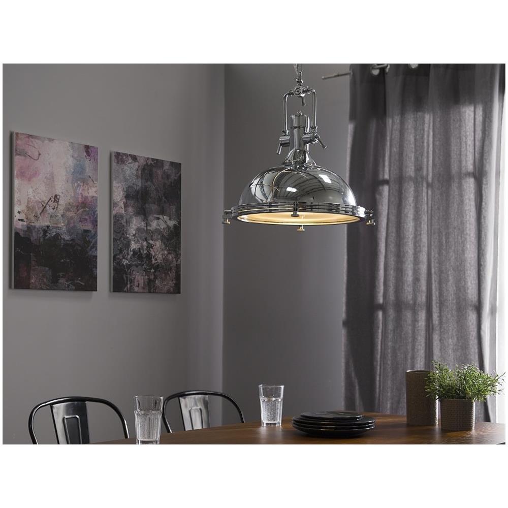 Lampadario In Vetro E Metallo Argentato Ebron - Foto 2
