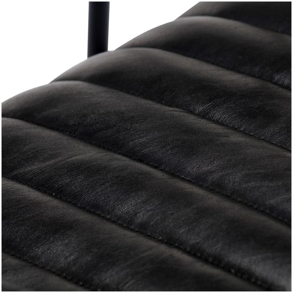 Sedia A Dondolo Nera In Vera Pelle - Foto 7