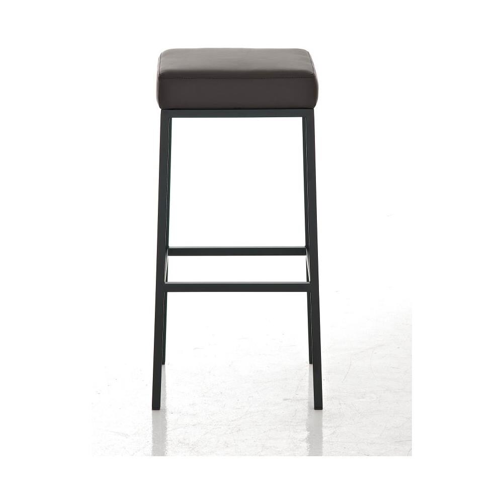 Sgabello Bar Montreal Imbottito In Similpelle I Sgabello Panchetto Design Cucina Bar I Sgabello Bancone Alt. 80 CM Marrone Metallo Nero - Foto 2