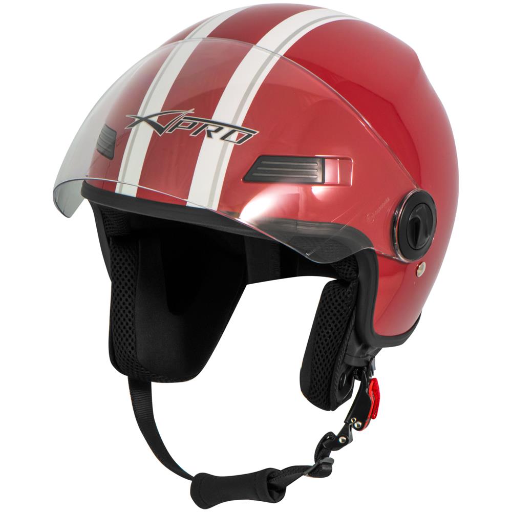Casco Jet Scooter Moto Quad Omologato Ece 22 05 Visiera Rosso Xs - Foto 5