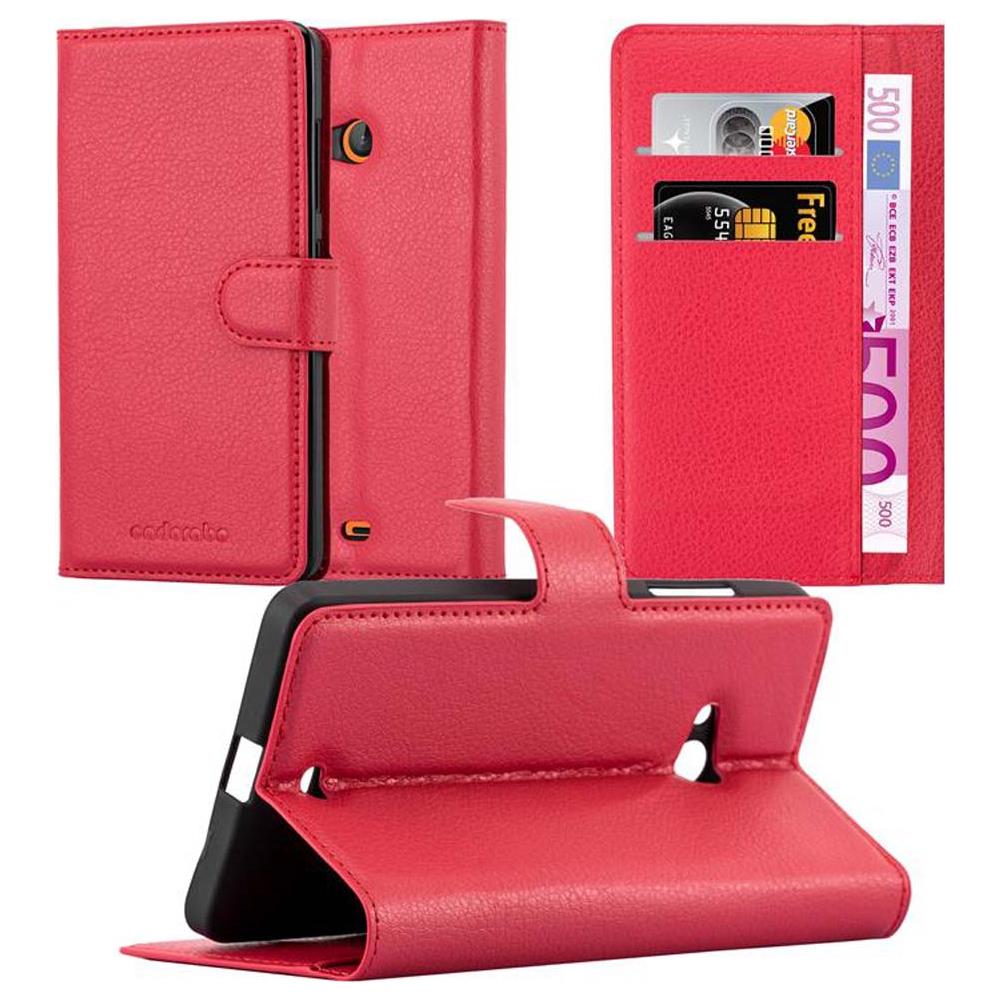 Custodia Compatibile Con Nokia Lumia 540 In Rosso Carminio - Coperchio Protettiva Con Chiusura Magnetica, Funzione Stand E Tasca Per Le Carte - Foto 1