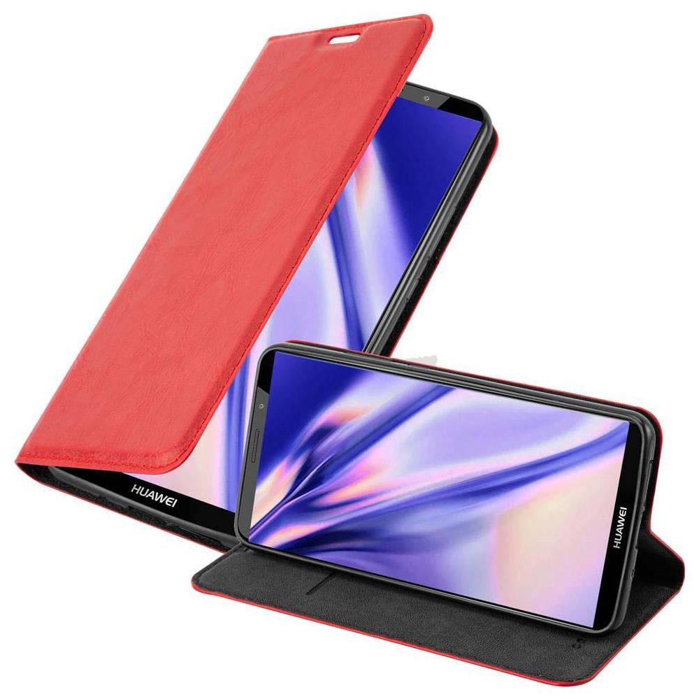 Custodia Compatibile Con Huawei Mate 10 Pro In Rosso Mela - Coperchio Protettiva Con Chiusura Magnetica, Funzione Stand E Tasca Per Le Carte - Foto 1