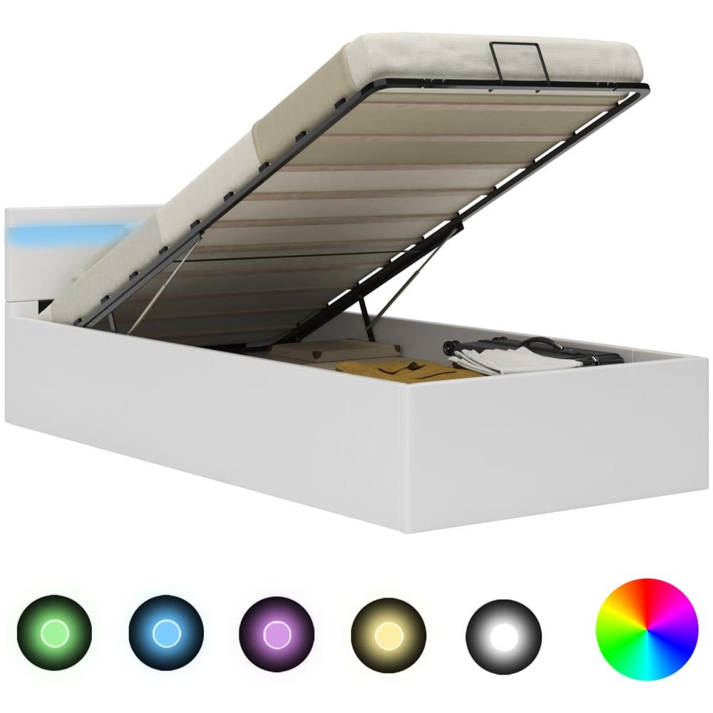 Giroletto Contenitore Idraulico LED Bianco Similpelle 90x200 cm - Foto 1