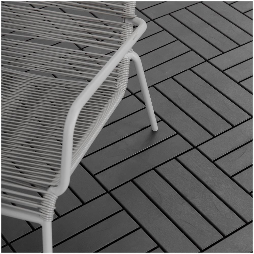 Set 9 Mattonelle A Incastro Per Terrazzo, 30x30x2cm, 0.81 Mq, Nero - Foto 2