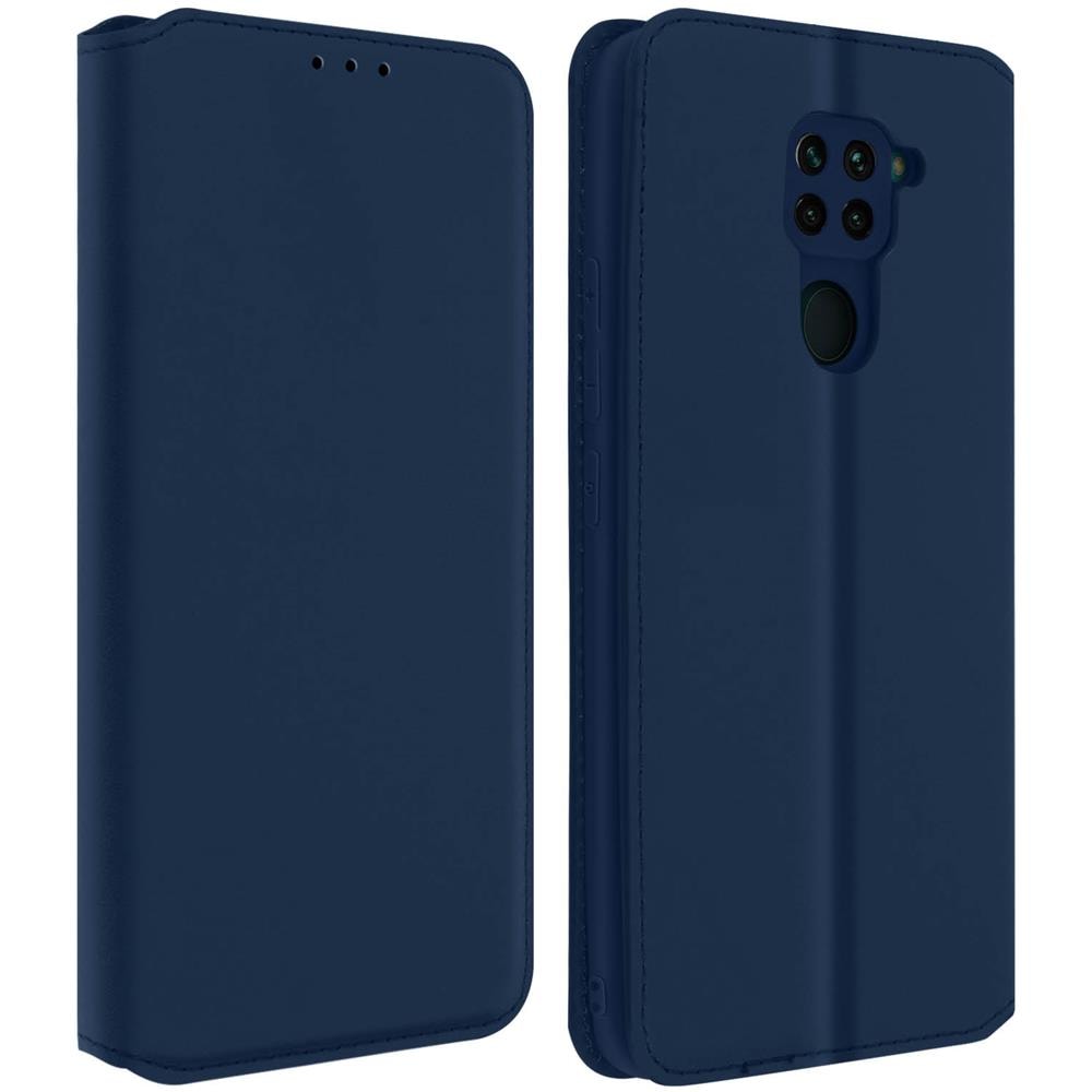 Custodia Xiaomi Redmi Note 9 Portacarte Funzione Supporto Similpelle Liscia Blu - Foto 1