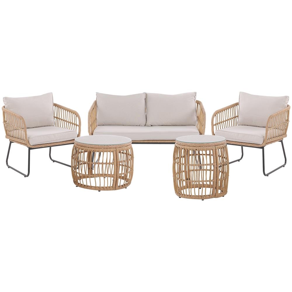 Set Da Pranzo Da Giardino Per 4 Persone Beige Ravello - Foto 1