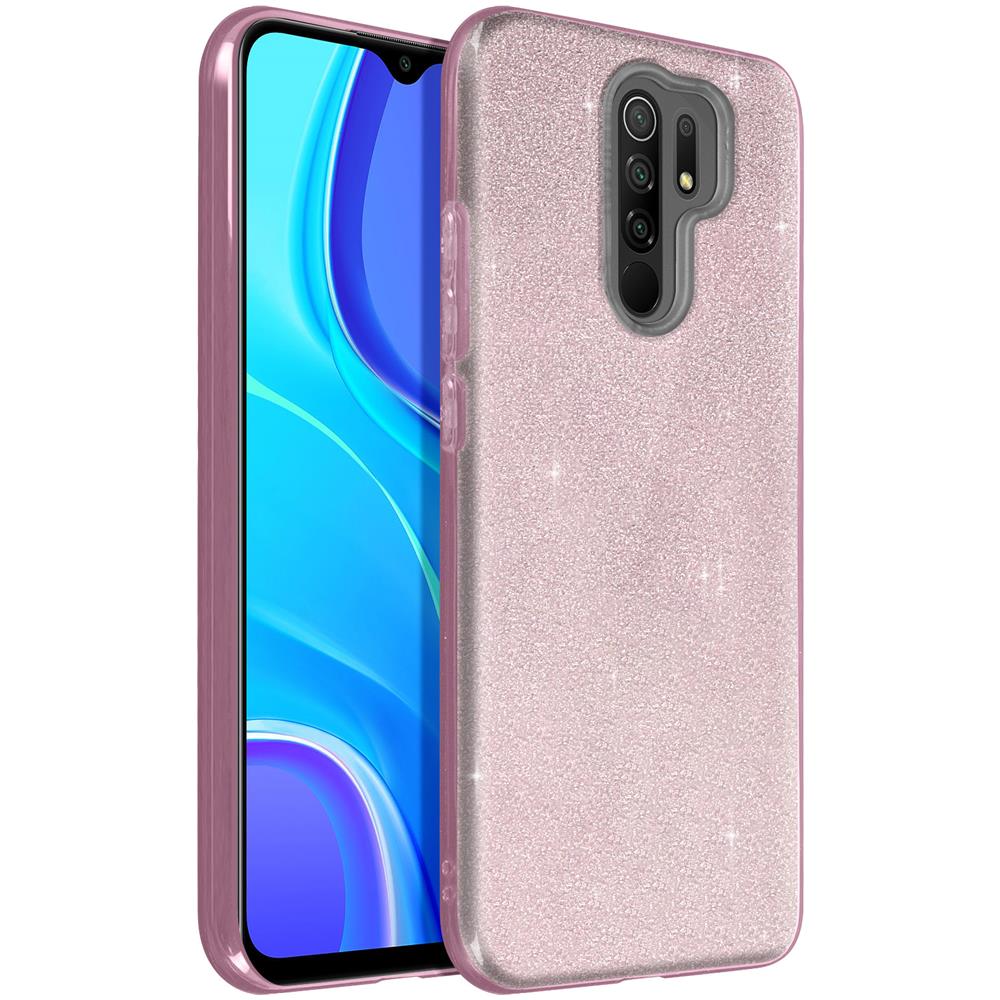 Cover Xiaomi Redmi 9 Semi-rigida Con Paillette Amovibili Rosa - Foto 2