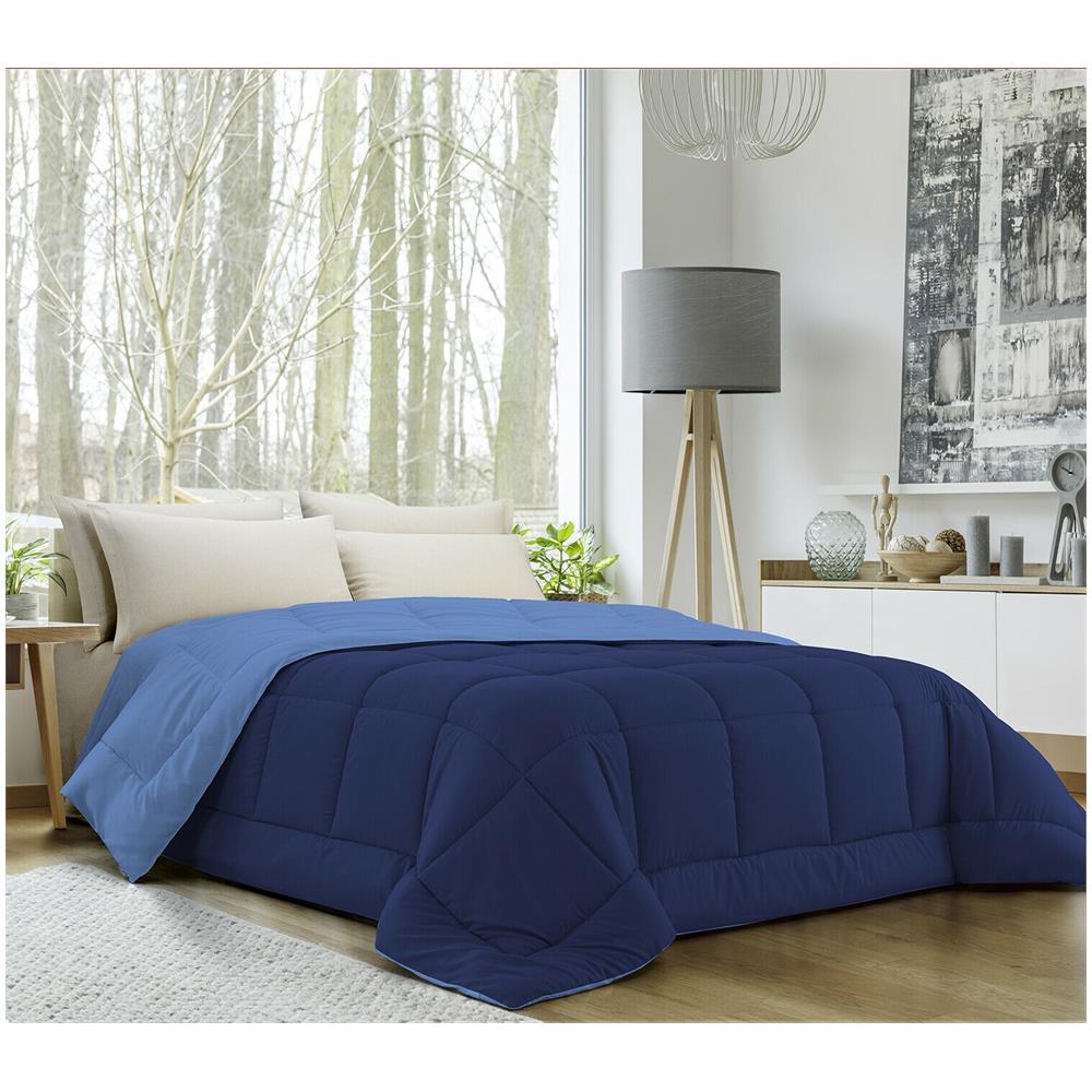Trapunta Invernale In Ecopiuma Double Face Super Soft - Matrimoniale 260x260 Cm Blu / azzurro - Foto 1