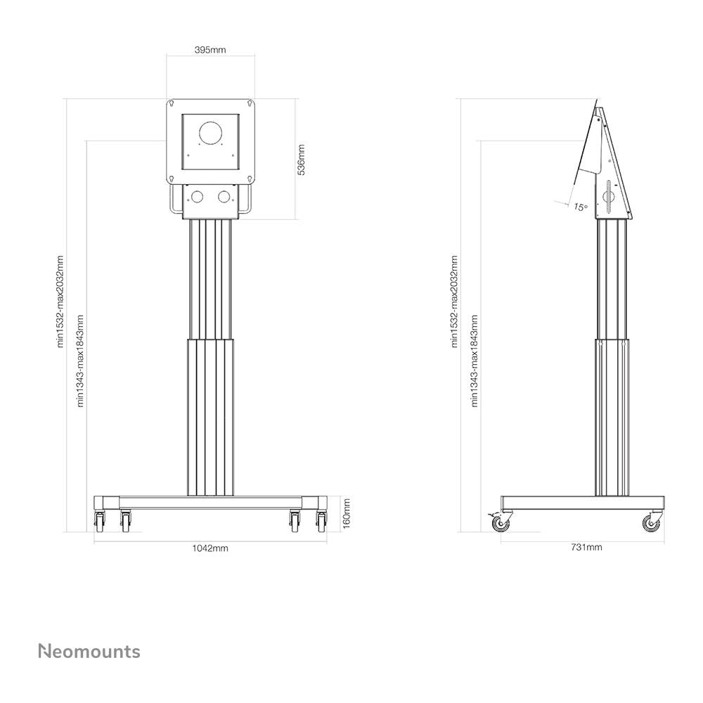 NM-HUB2LIFTSILVER Carrello Elettrico Regolabile in Altezza per Microsoft Hub 2S (X) - Foto 8