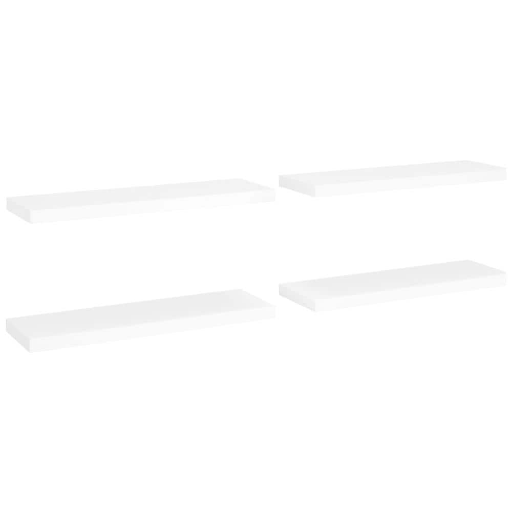 Scaffali A Parete 4 Pz Bianco 80x23,5x3,8 Cm In Mdf - Foto 2