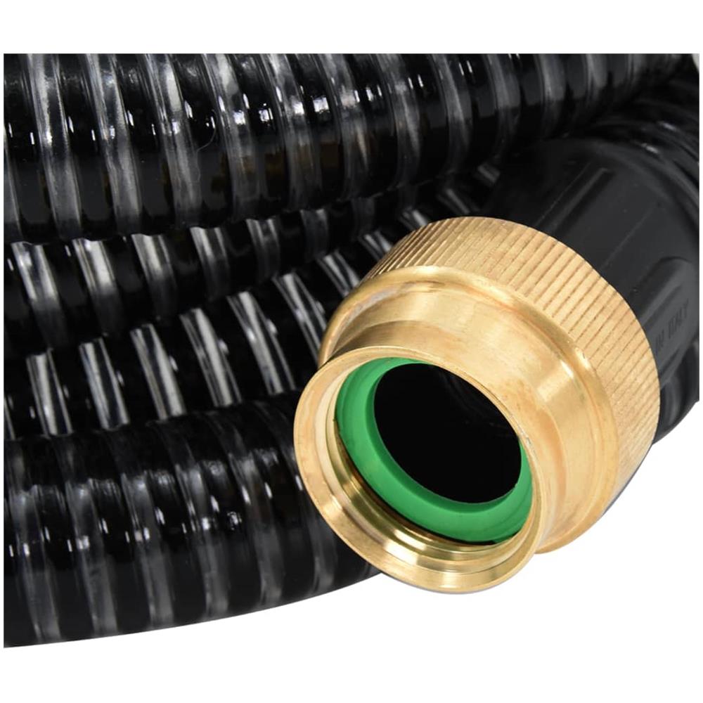 Tubo di Aspirazione con Connettori in Ottone 10 m 25 mm Nero - Foto 2
