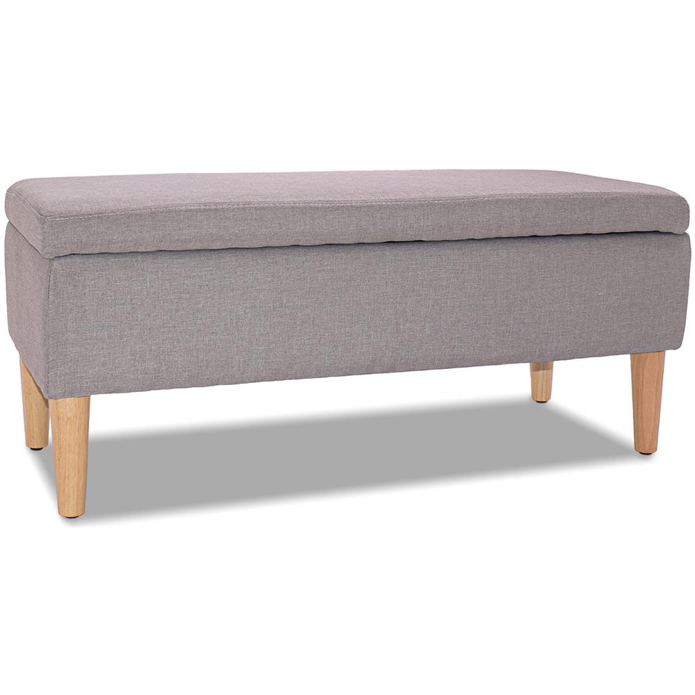 URBNLIVING Cassapanca Bianca In Legno Con Coperchio | Ottomana Contenitore 48x76x46 Cm Per Soggiorno E Camera - 2