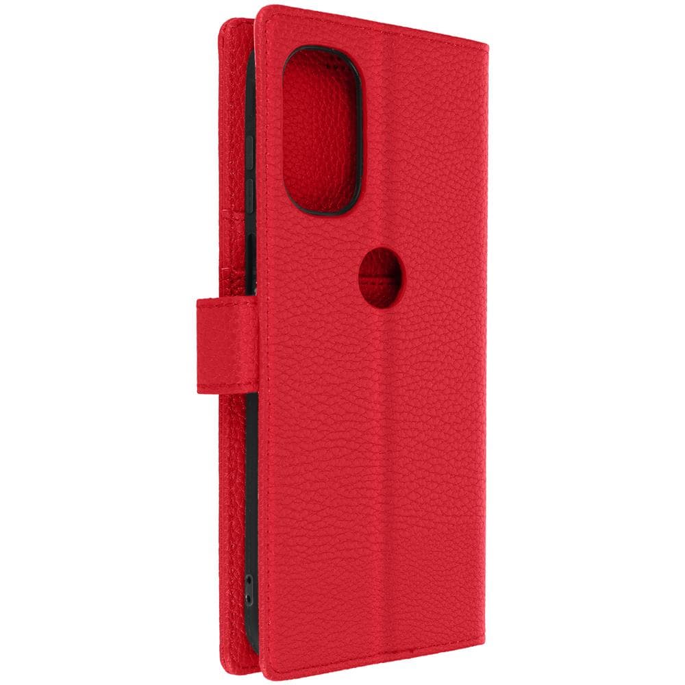 Custodia Motorola Moto G31 / G41 Granulata Portafoglio Supporto Rossa - Foto 5