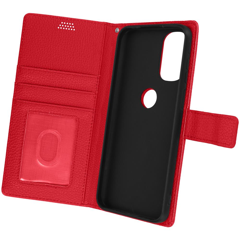 Custodia Motorola Moto G31 / G41 Granulata Portafoglio Supporto Rossa - Foto 1