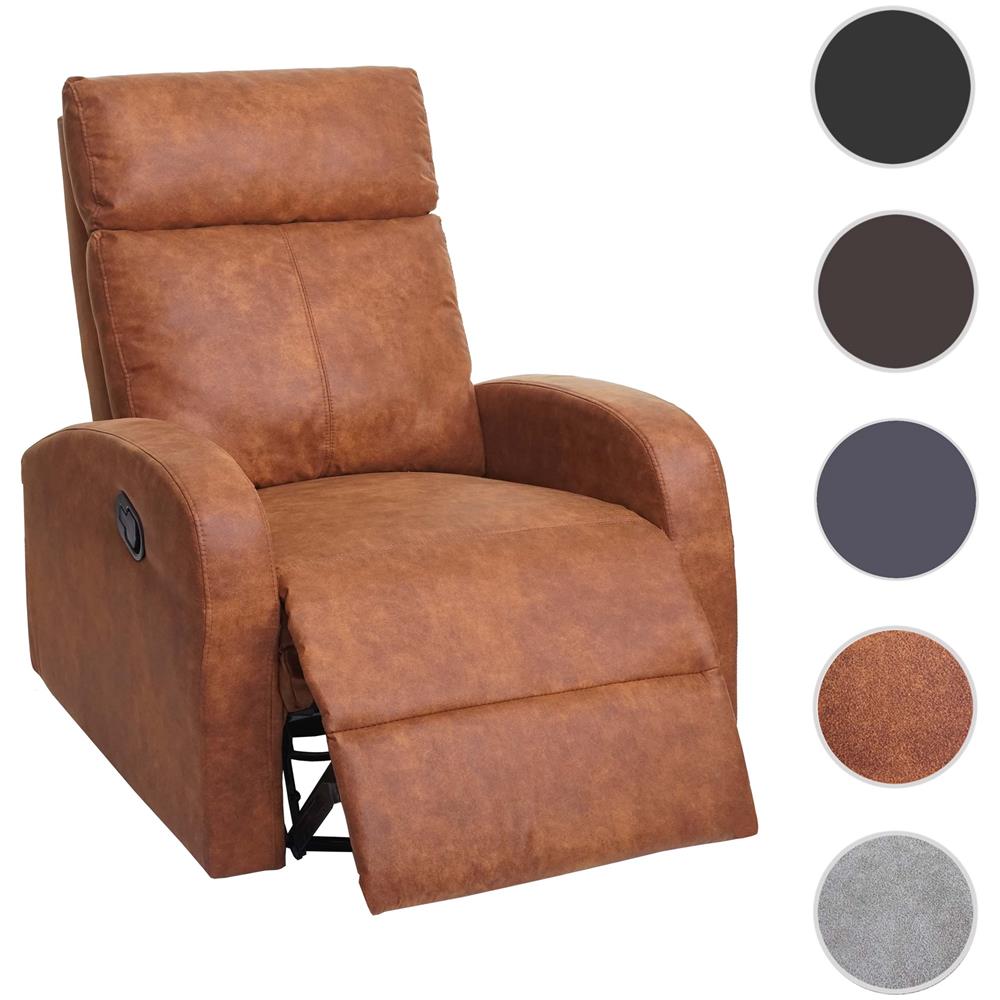 Mendler Poltrona Relax Helsinki – Girevole 360° Con Poggiapiedi – Tessuto Grigio Chiaro – Schienale Regolabile