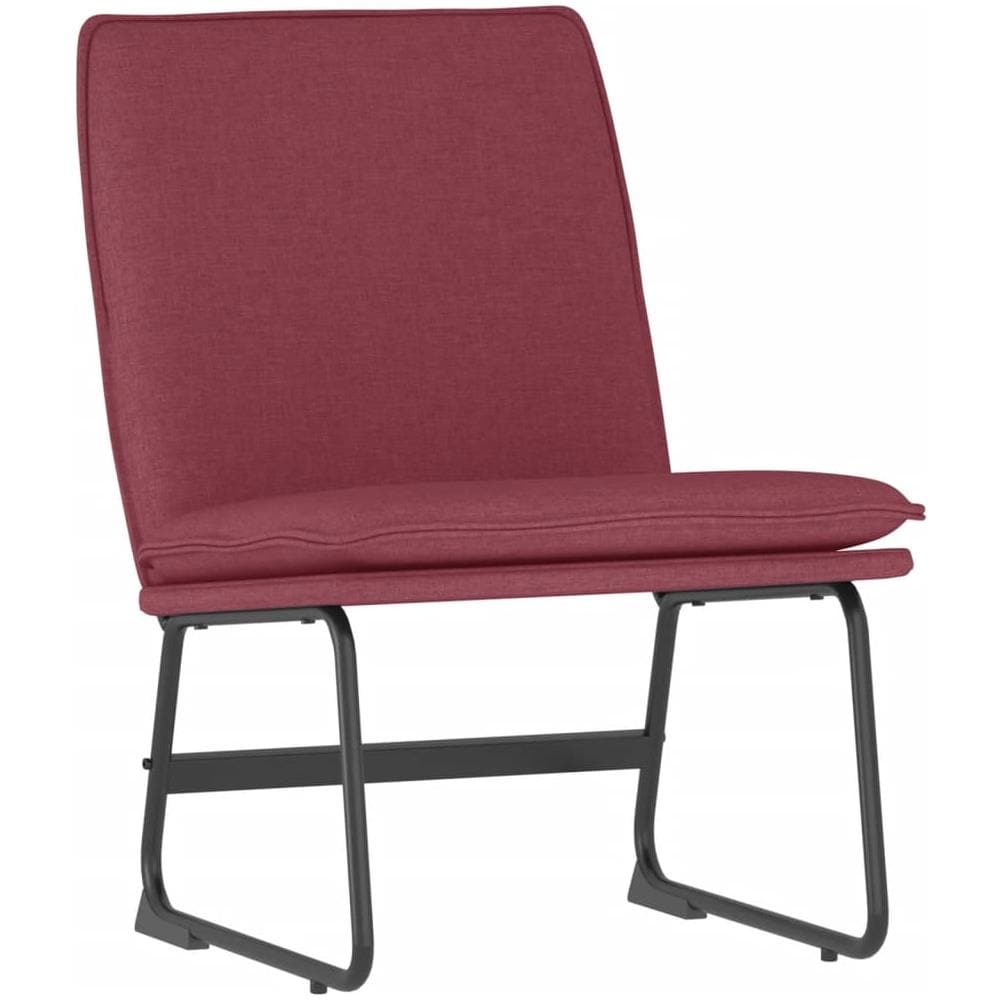 Sedia Lounge Rosso Vino 52x75x76 Cm In Tessuto - Foto 2