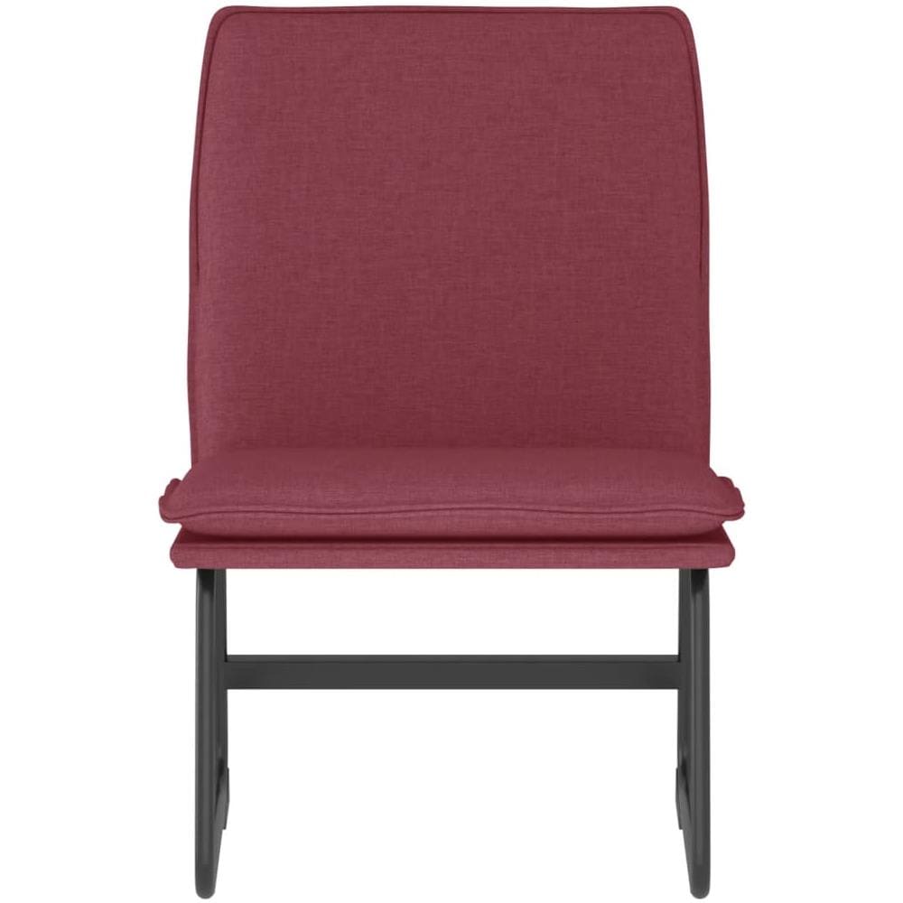 Sedia Lounge Rosso Vino 52x75x76 Cm In Tessuto - Foto 3