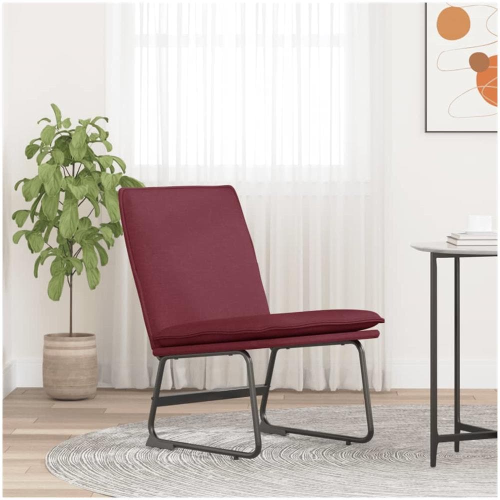 Sedia Lounge Rosso Vino 52x75x76 Cm In Tessuto - Foto 1