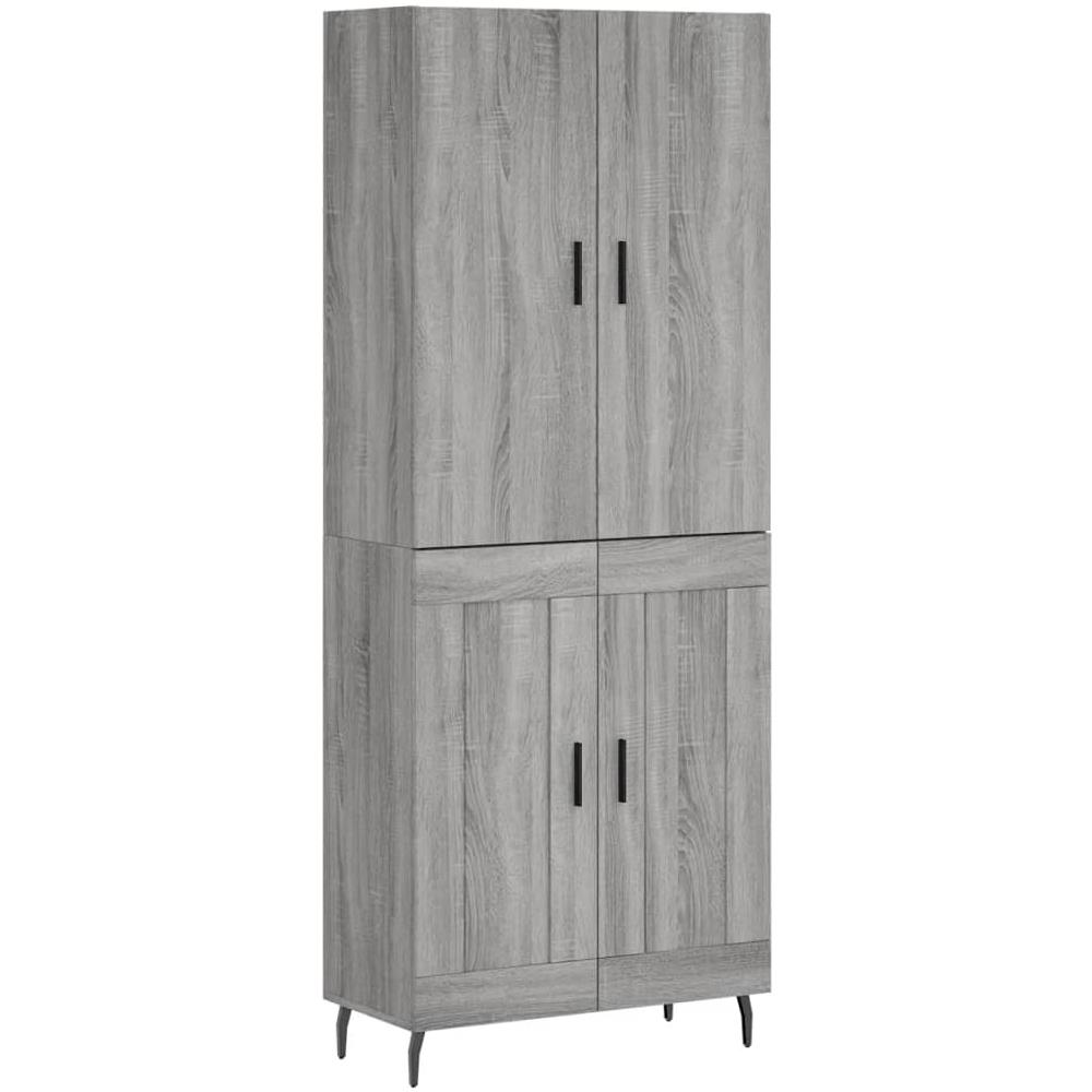 Credenza Grigio Sonoma 69,5x34x180 Cm In Legno Multistrato - Foto 2
