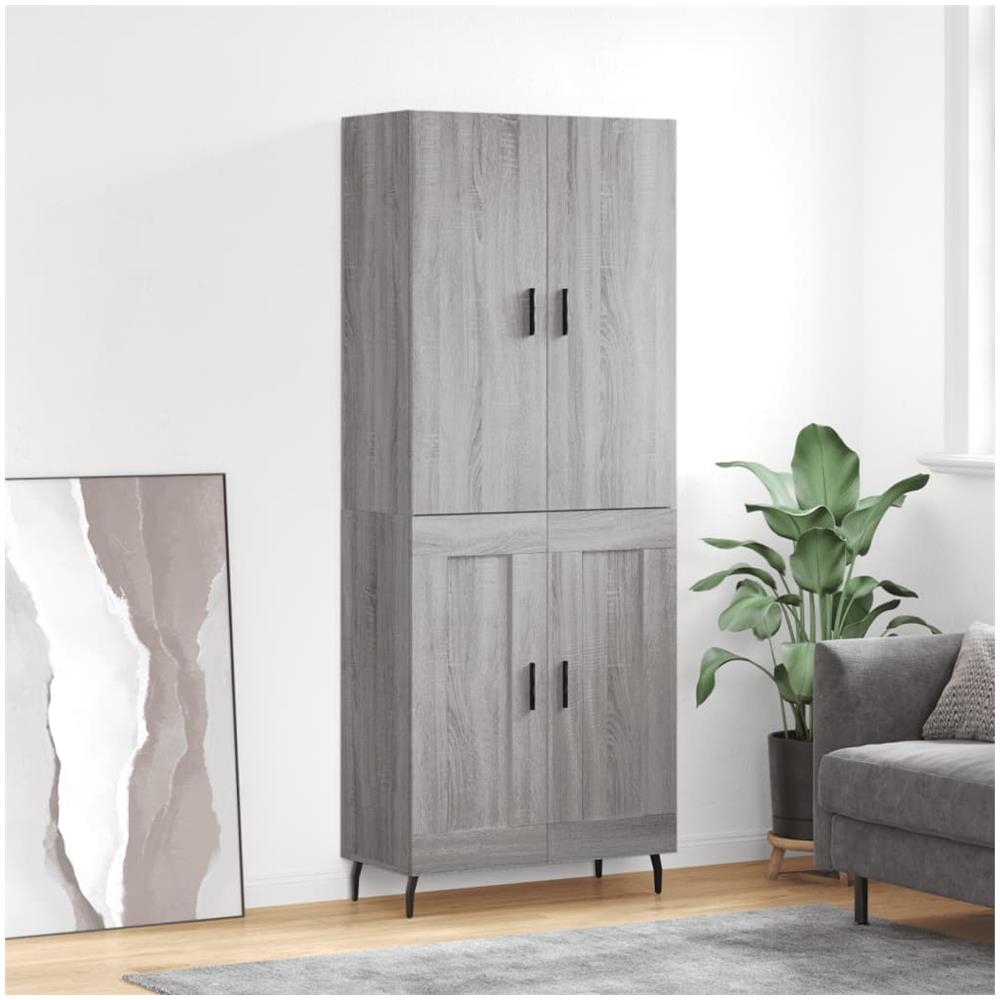 Credenza Grigio Sonoma 69,5x34x180 Cm In Legno Multistrato - Foto 1