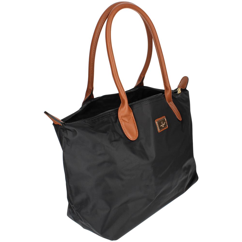Borsa Shopper Grande In Poliestere - Paris - Nera - Foto 2