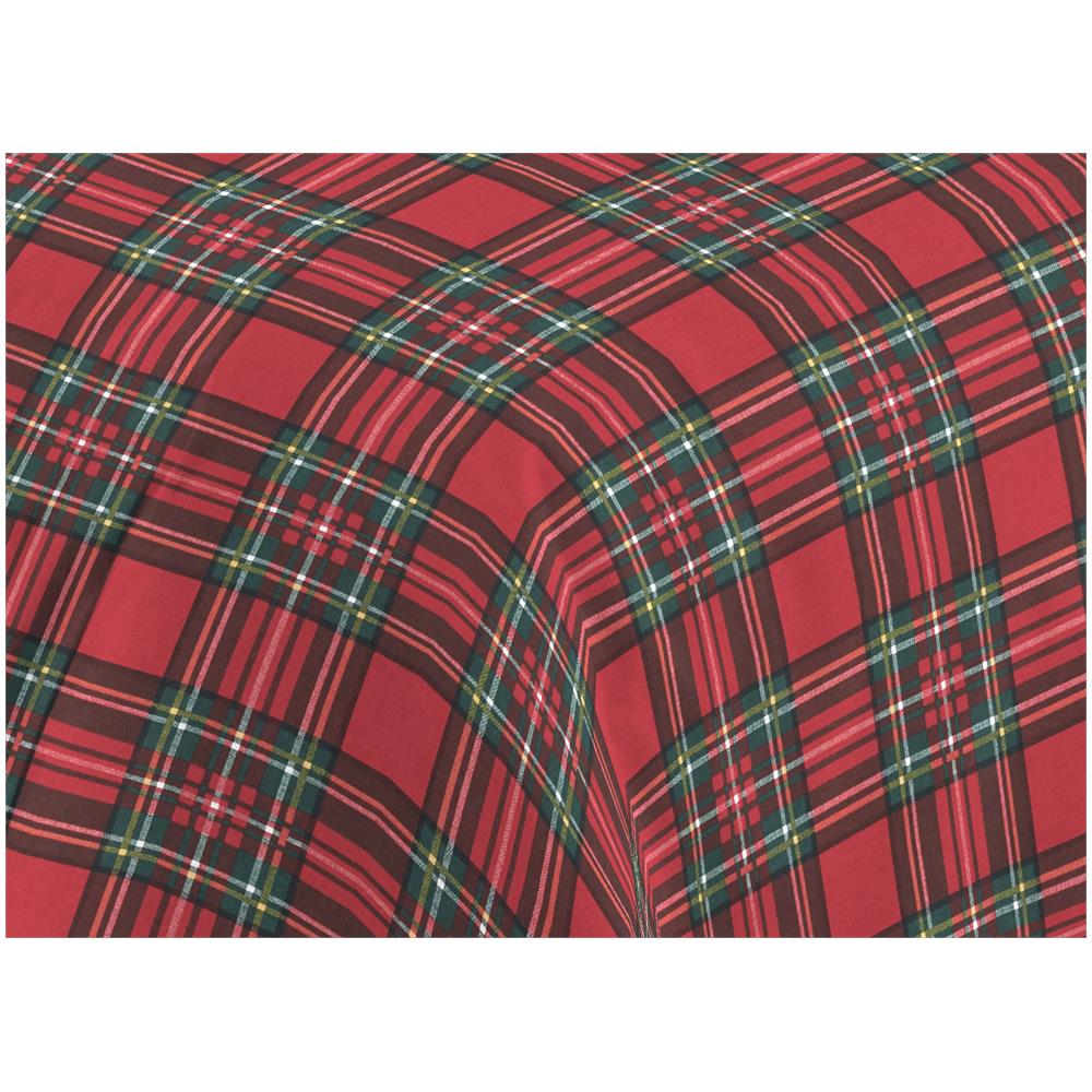 Completo Lenzuola Letto Camera In 100% Cotone Made Italy Vari Disegni Rp 2 Piazze Kilt Rosso - Foto 2