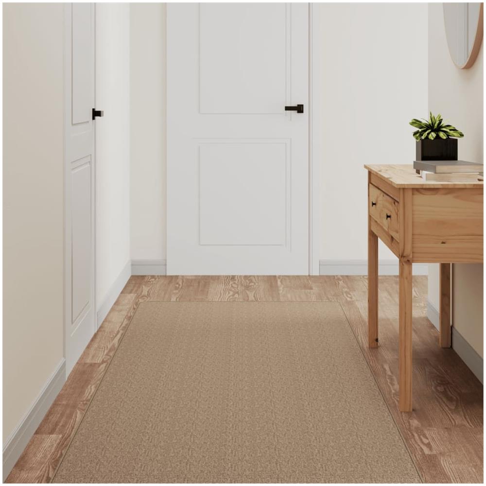 Tappeto Corsia Aspetto Sisal Sabbia 80x250 Cm - Foto 1