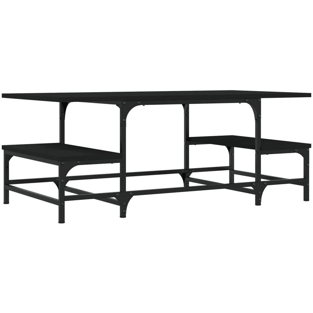 Tavolino Da Salotto Nero 100x50,5x40 Cm In Legno Multistrato - Foto 2