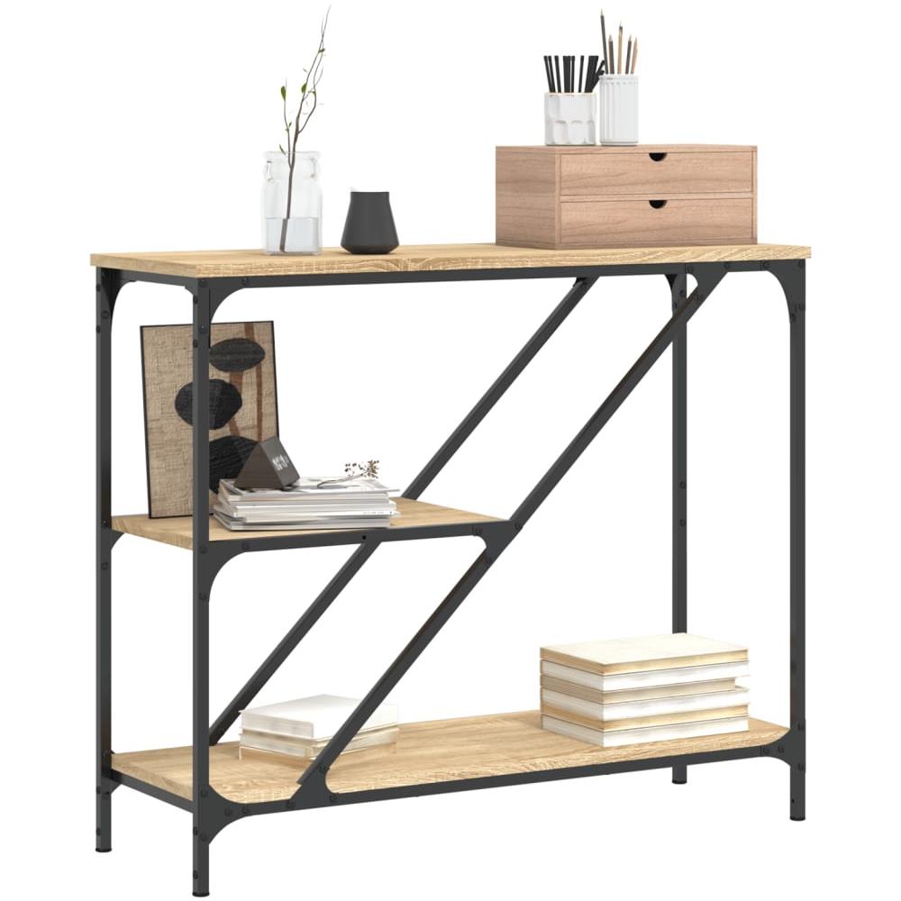 Tavolino Consolle Rovere Sonoma 88,5x30x75 Cm Legno Multistrato - Foto 3