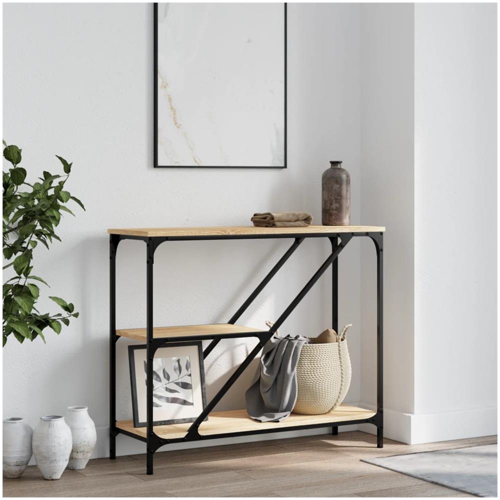 Tavolino Consolle Rovere Sonoma 88,5x30x75 Cm Legno Multistrato - Foto 1